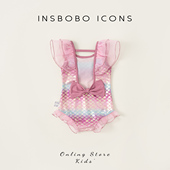 儿童泳衣美人鱼泳衣女童连体泳装 女宝泳衣裤 高级感多巴胺INSbobo