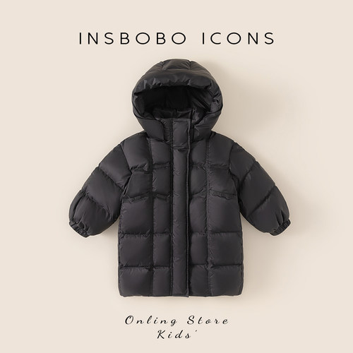 INSbobo儿童羽绒服黑金三防羽绒