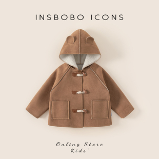 INSbobo女童外套2025冬季新款儿童加厚上衣宝宝中长款秋冬装衣服