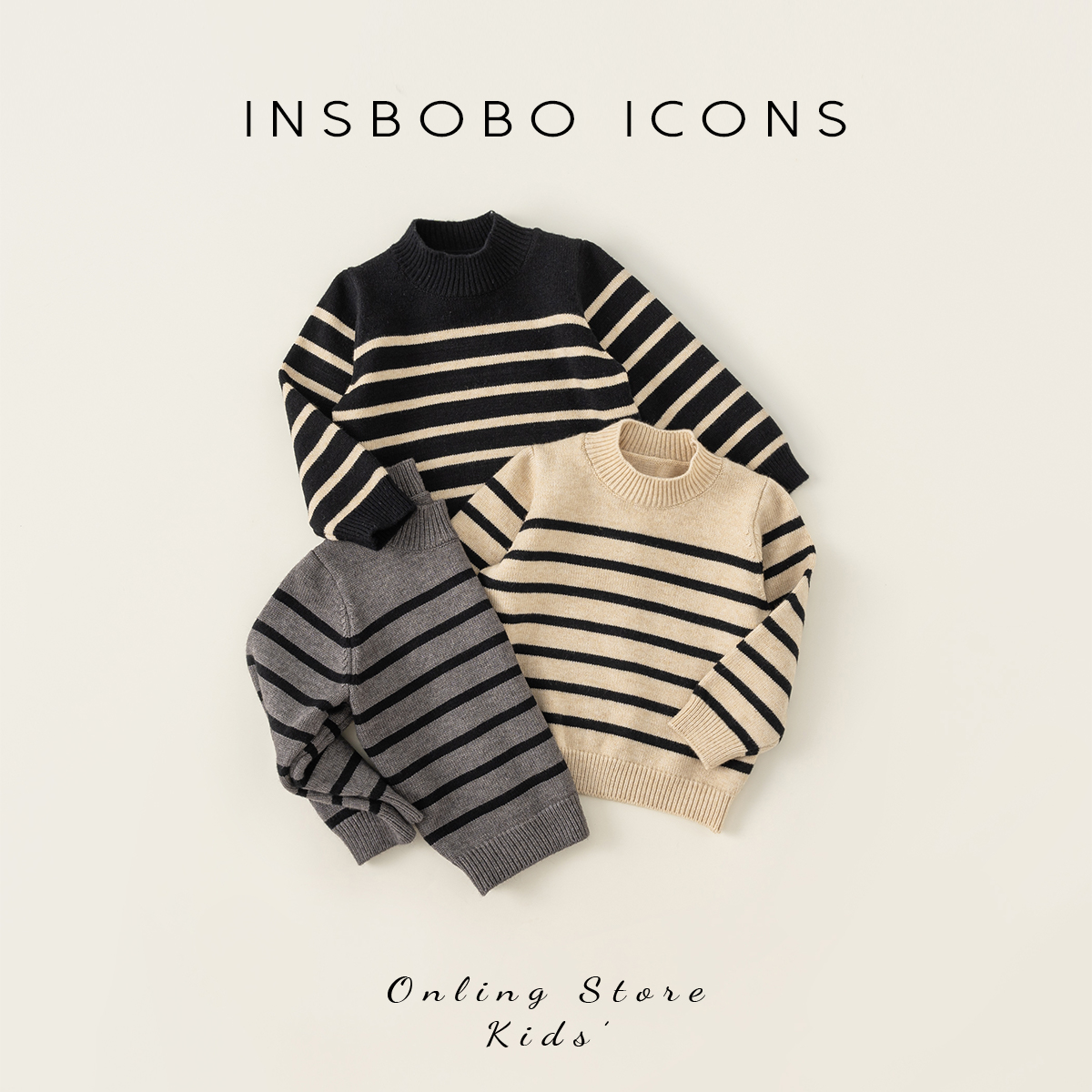 INSbobo儿童毛衣条纹针织衫