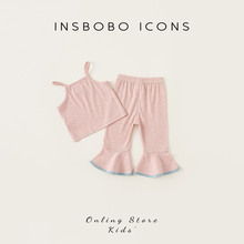 INSbobo女童夏季套装儿童新款吊带上衣两件套童装女宝宝洋气时髦