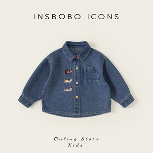 男童外套2026春季新款儿童牛仔衬衫宝宝春秋洋气衣服女童帅气衬衣