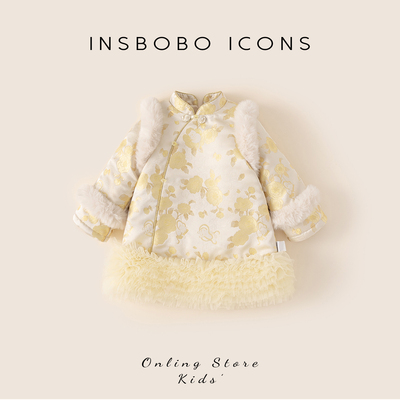 INSbobo儿童国风网纱拼接连衣裙