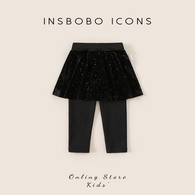 INSbobo儿童闪亮半身裙打底裤