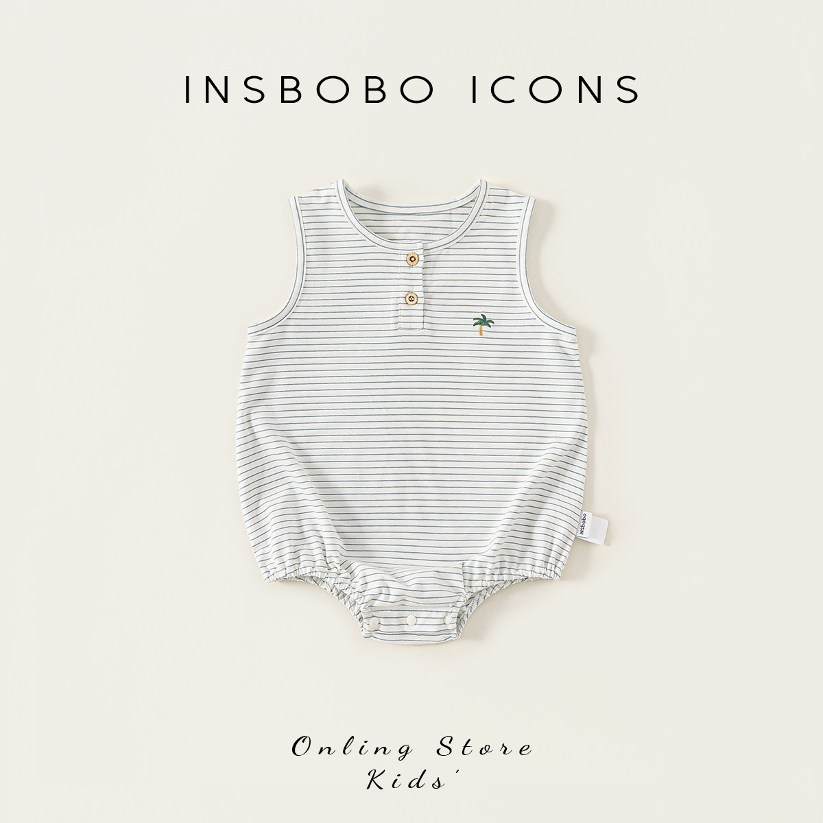 INSbobo婴儿衣服夏季新款2026女宝宝连体衣爬爬服哈衣男宝
