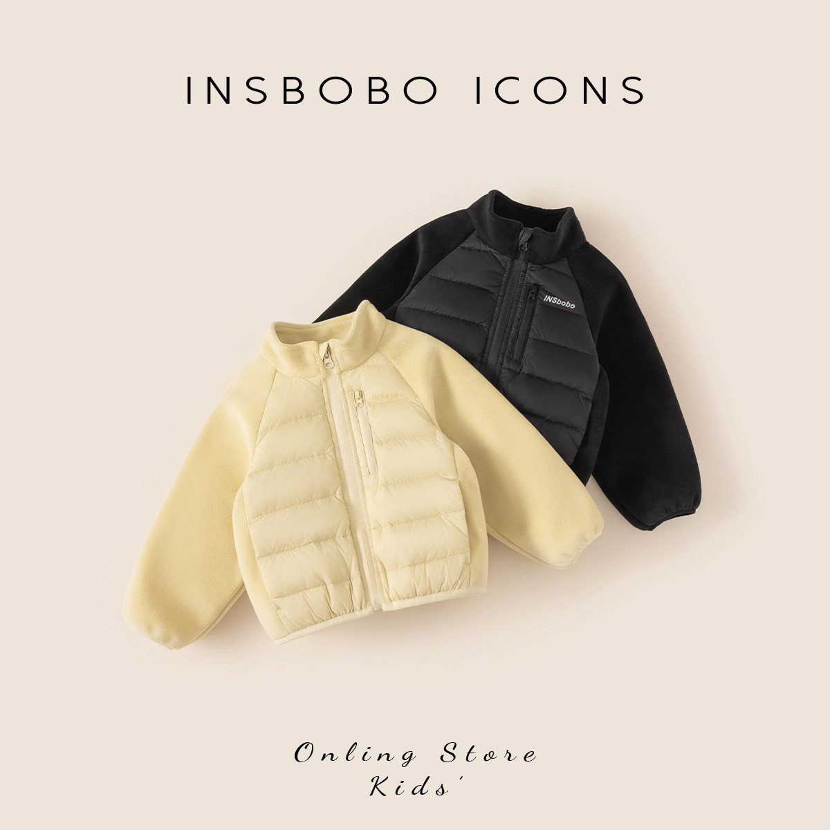 INSbobo儿童羽绒服2026冬季新款女童保暖羽绒内胆男童羽绒服轻薄