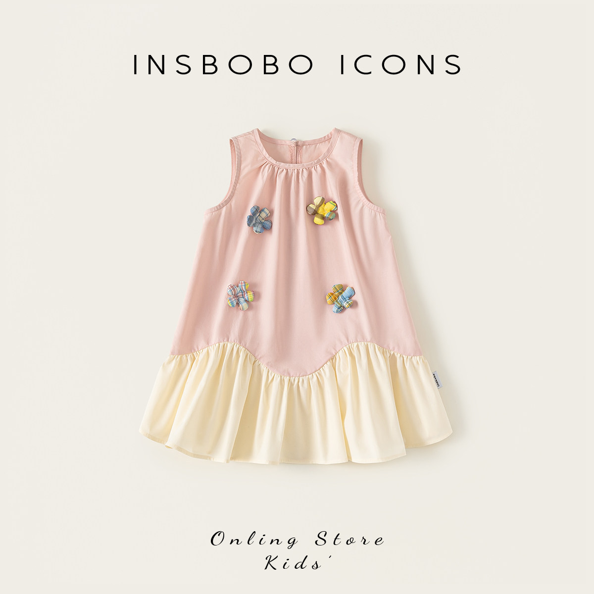 INSbobo女童裙子2026夏季新款儿童连衣裙宝宝周岁生日衣服