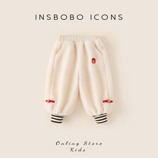 儿童加厚裤 冬装 子2025冬季 周岁衣服女童中式 新款 INSbobo男童唐装