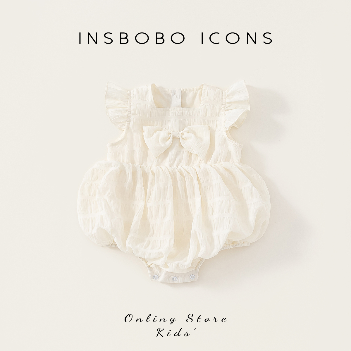 INSbobo儿童爬服蝴蝶结爬服