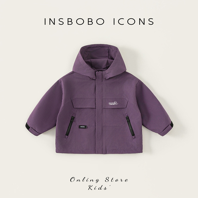INSbobo男童春秋新款冲锋衣时髦