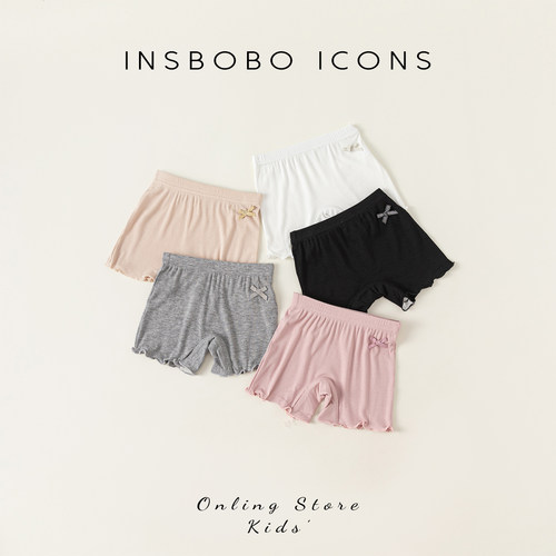 INSbobo纯色木耳边安全裤