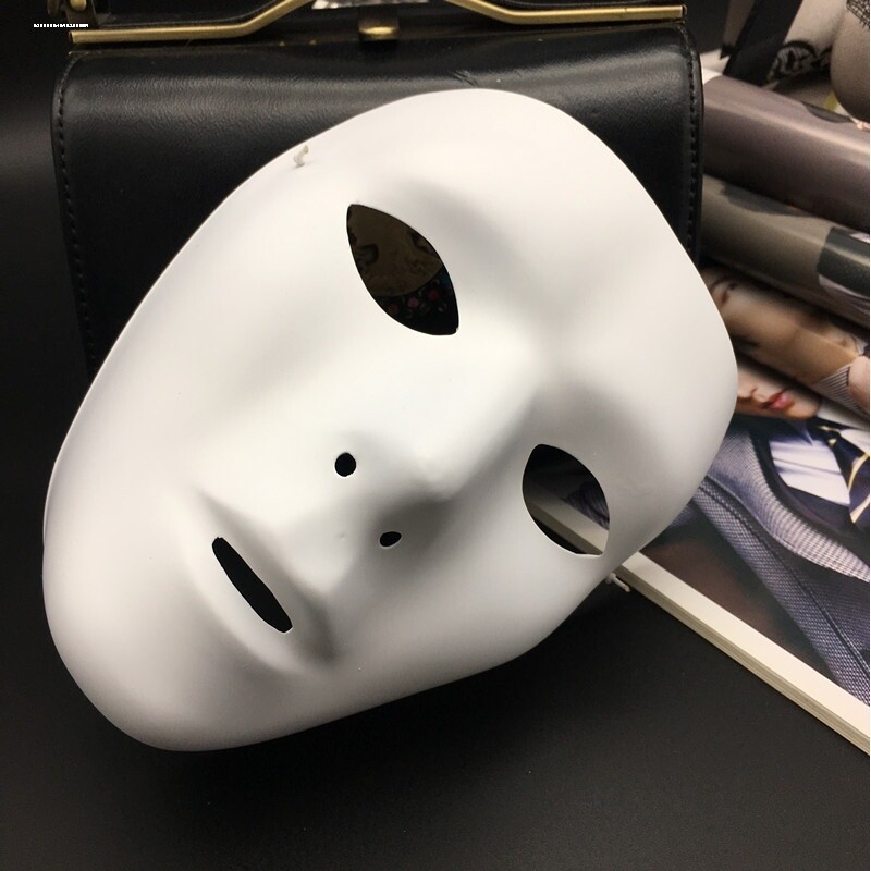 DIY面具白色手绘面具纸浆面具空白面具脸谱白胚涂色手工画画面具图片