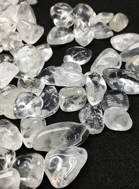 白水晶碎石摆件消磁石鱼缸石原石矿石废料小颗粒淘沙宝石