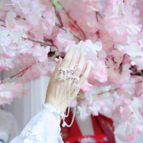 儿童古风手镯汉服戒指手链一体古装写真拍照表演镯子饰品礼物配饰