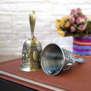 铃铛响声大床头叫醒器复古手摇铜铃摆件婴儿宝宝儿童摇铃玩具