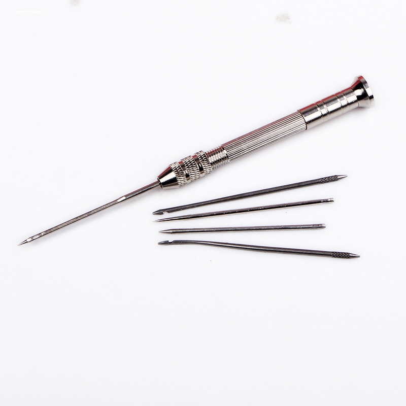 锥子皮革锥皮料扩孔穿孔手工牛皮DIY千枚通丸锥