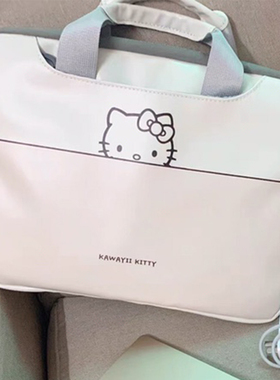 卡通可爱手提斜跨电脑包轻便单肩适用于苹果macair13.3联想小新pro 16笔记本华为荣耀防水时尚内胆包15.6