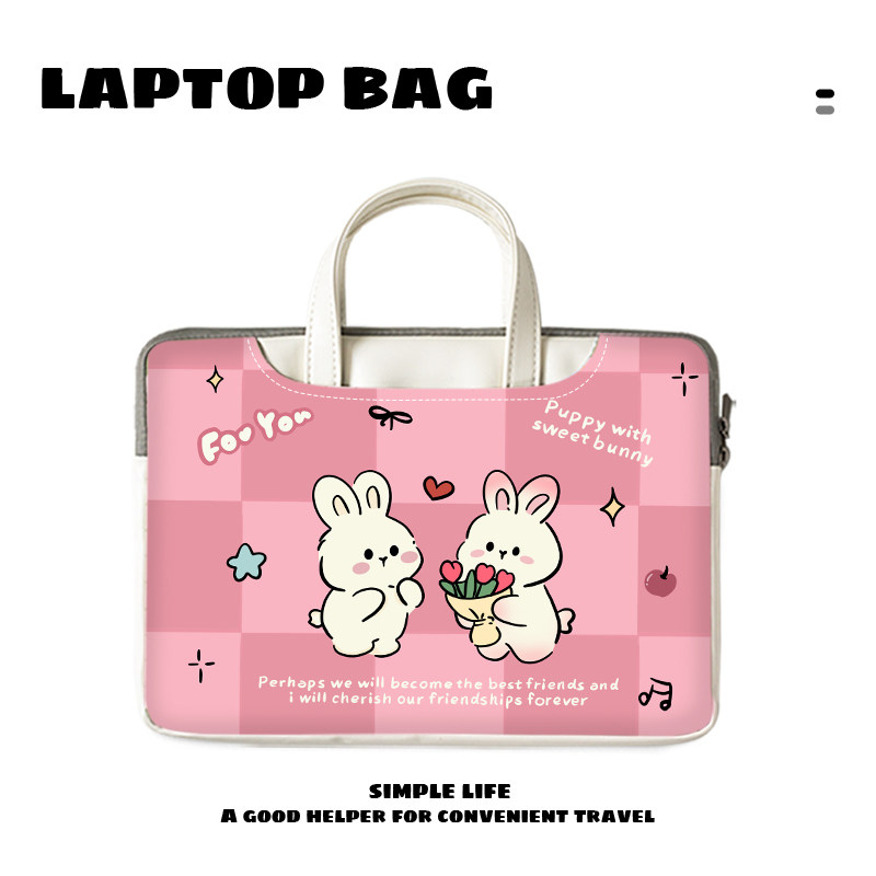 捷迅朗卡通可爱手提电脑包轻便适用于苹果macair13.3联想小新pro14笔记本华为荣耀防水内胆包15.6thinkbook16