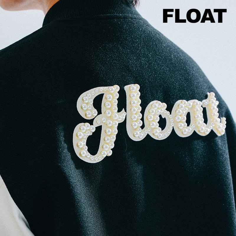 FLOAT棒球服秋冬情侣珍珠字母