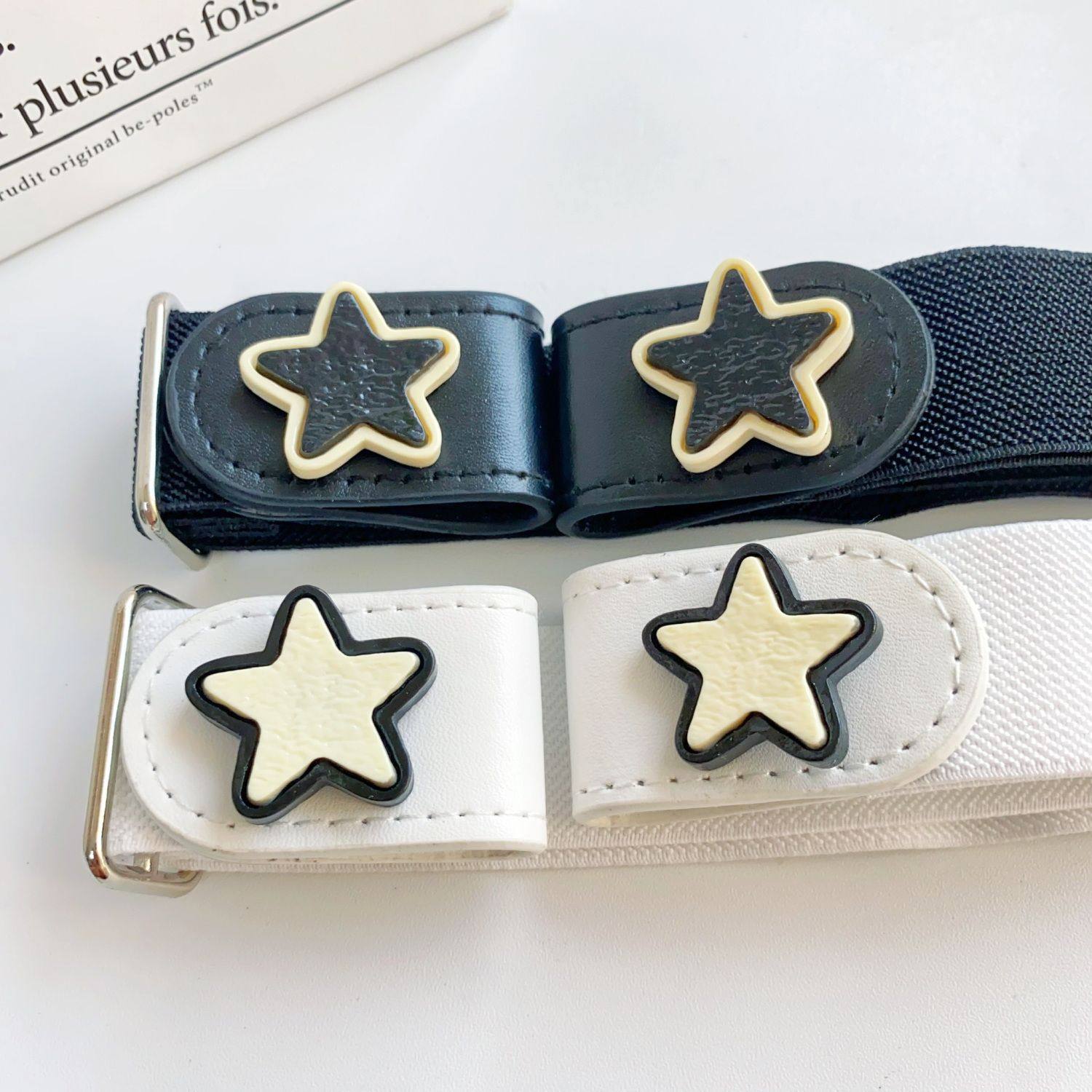 青少年腰带男学生黑白星星皮带韩版学生百搭调节装饰牛仔裤腰带松,运动/瑜伽/健身/球迷用品,肚皮舞腰链,淘宝优惠券,粉丝福利购,淘宝优惠卷