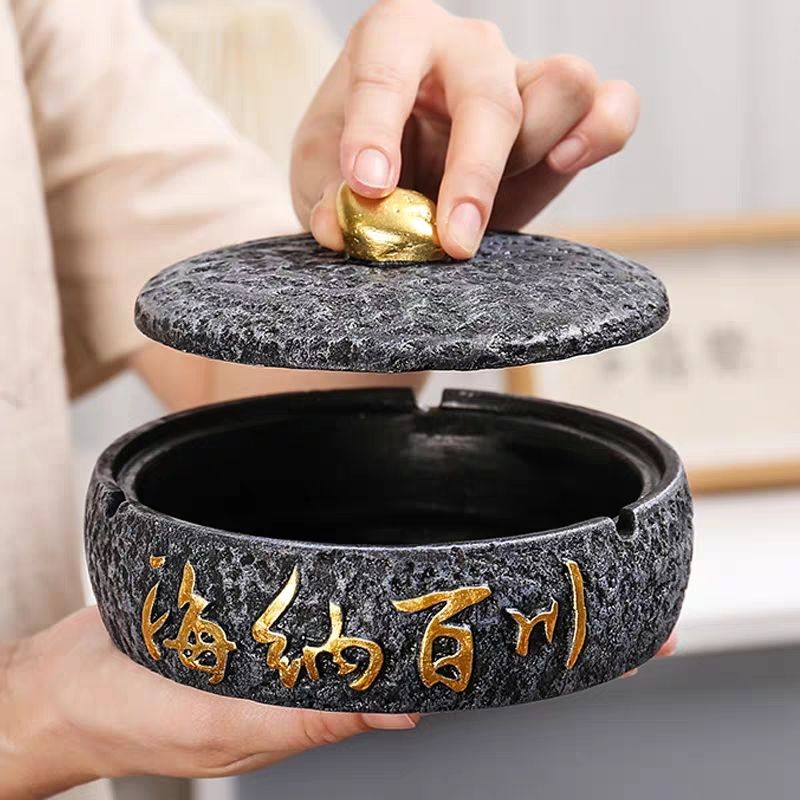 大容量烟灰缸超大号中式