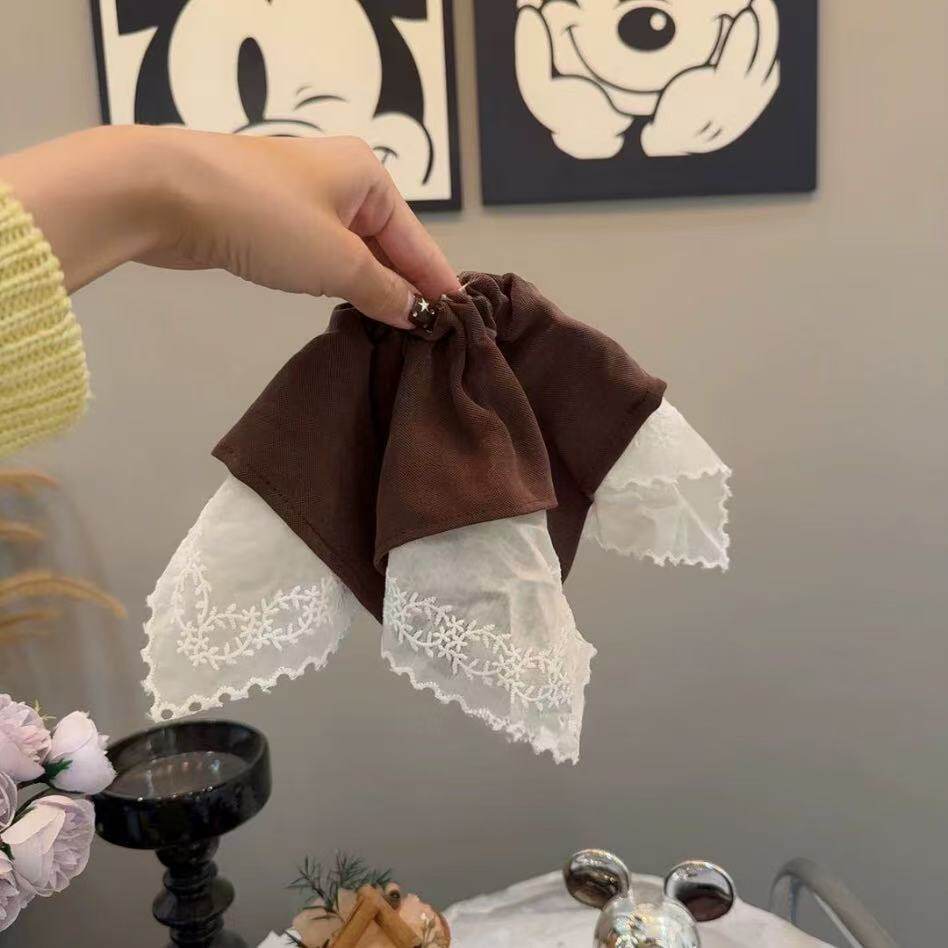 方巾式发圈秋冬新款咖色