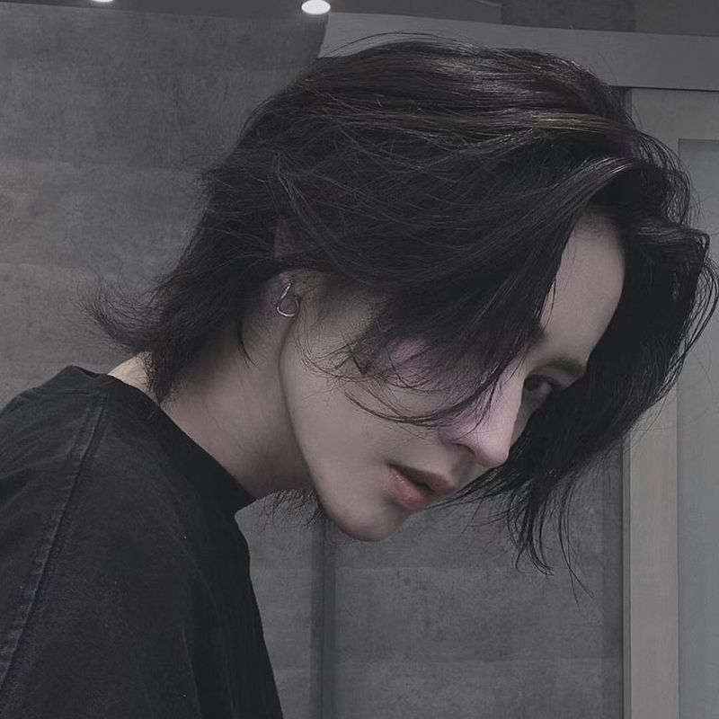 假发男款帅气男生狼尾中长发蓬松鲻鱼头男款时尚潮流武士头男士短