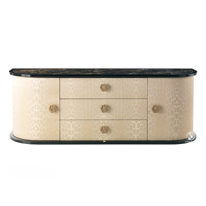 意式轻奢高端餐边柜奢华收纳实木