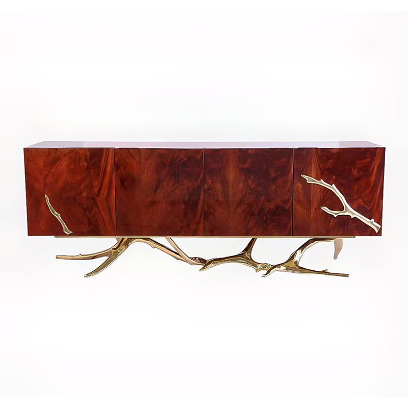 极简风可储物实木组装靠墙电视柜