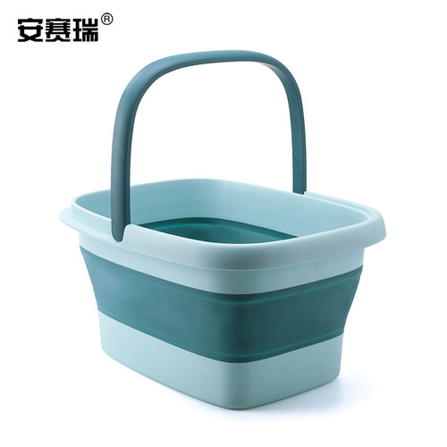 安赛瑞 水桶 矽胶折叠方形拖把水桶 野营可携式钓鱼桶 711580 BJ