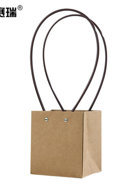 安赛瑞 牛皮纸手提袋 包装礼品盒10个装 正方形小号牛皮色 240832