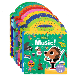 果冻贴纸书 first sticker books 手提果冻贴纸书 贴纸书果冻 儿童果冻贴纸 趣味果冻贴纸书儿童益智玩具0-3-6岁宝宝贴贴画粘贴纸