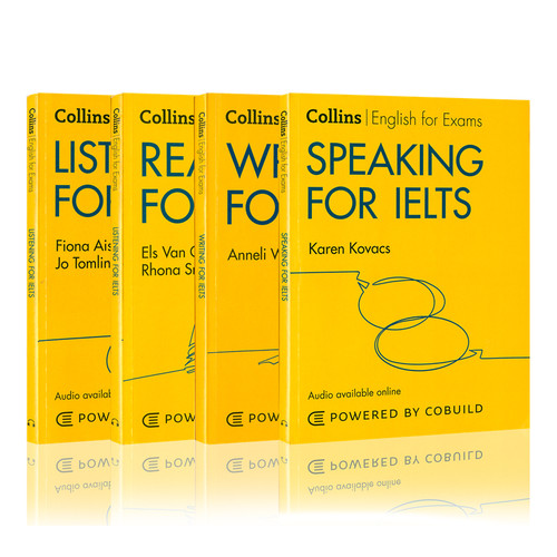 Collins English for IELTS 柯林斯雅思考试系列阅读+听力+口语+写作技巧4册套装 英文原版教材 进口自学参考工具书
