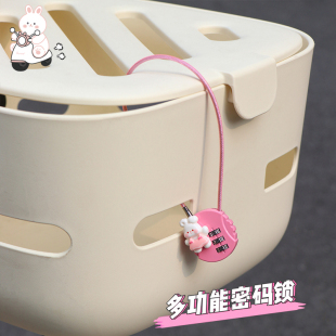 电动车车篮锁防偷可爱卡通电瓶车自行车锁防盗密码 锁前置车筐篮锁