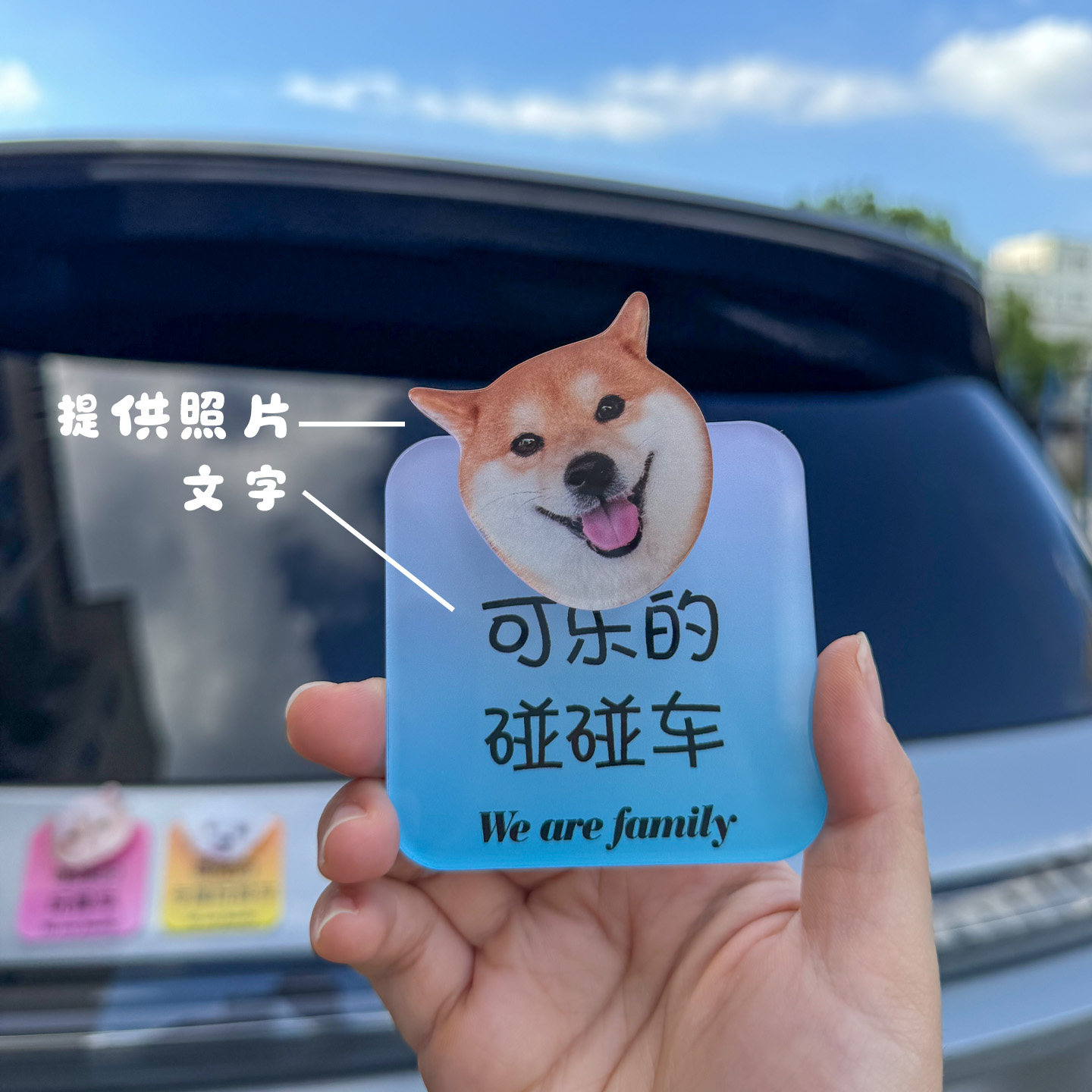 定制宠物头像可爱亚克力车贴