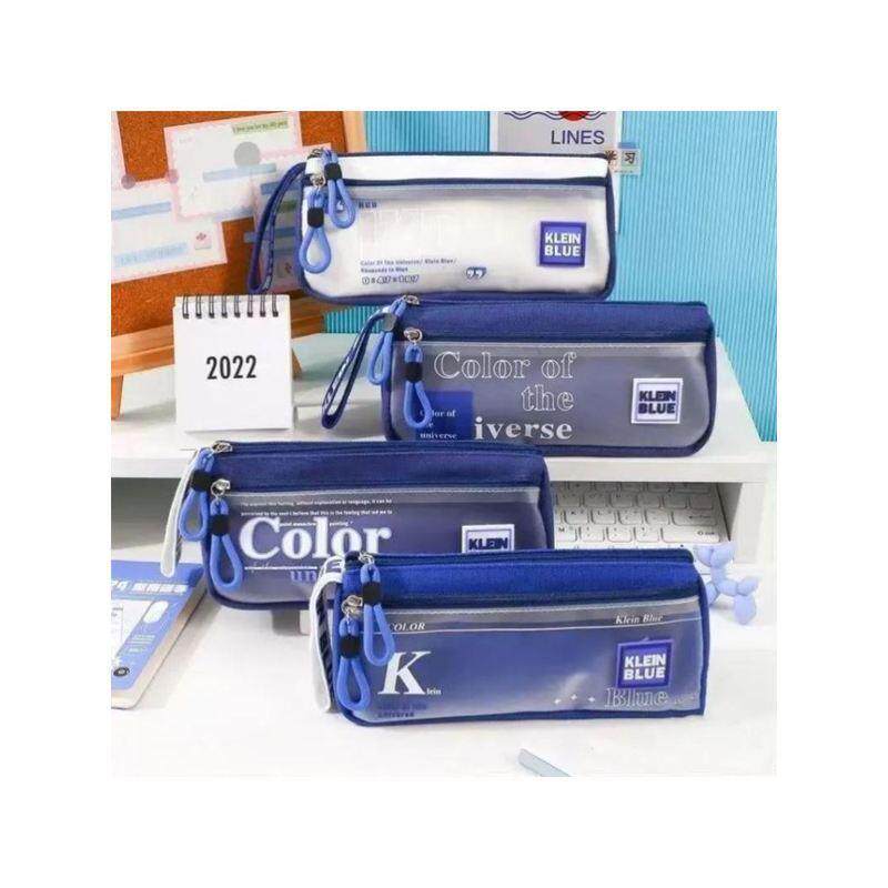 克莱因蓝笔袋大容量ins高颜值耐脏小众初高中学生简约文具盒xx