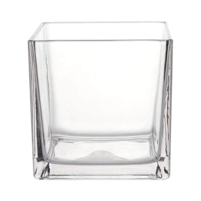 水培郁金香花盆正方形玻璃花瓶透明绿萝水养植物乌龟方缸摆件插花