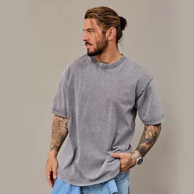 Unisex Acid Wash Tshirt Women Shirts Sleeves Casual