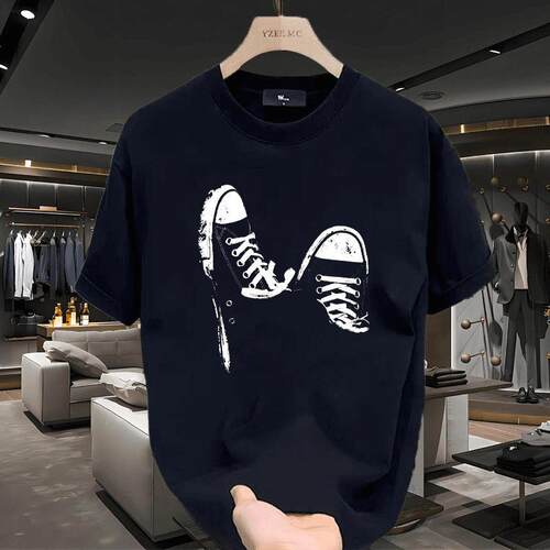 Casual Summer New Simple Printed T-Shirt Short Sleeves Round