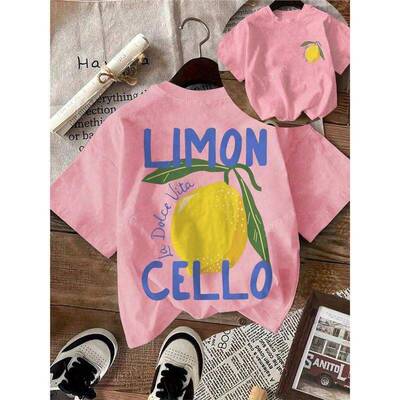 girls lemon print twopiece set summer simple style short