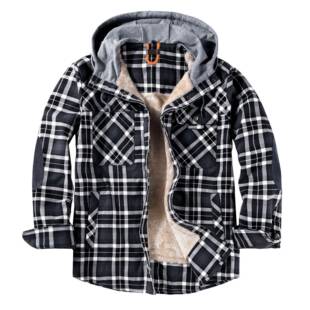 Mens Flannel Shirt Jacket Fleece Sherpa Lined Plaid Jackets