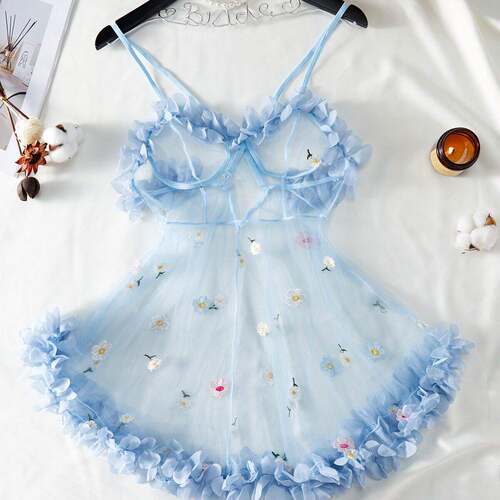 Womens Lingerie Dress Nightgown Ladies Sleepwear Floral