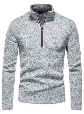 Men Casual Quarter Zip Sweater Thermal Fleece Long Sleeve