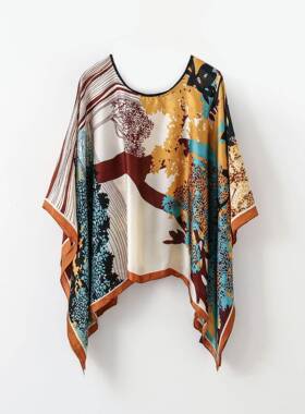 Floral Leopard Print Boho Scarf Casual Fashionable Shawl