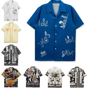 Casual Printed Shirt Vintage Style Tropical Giraffe Jungle