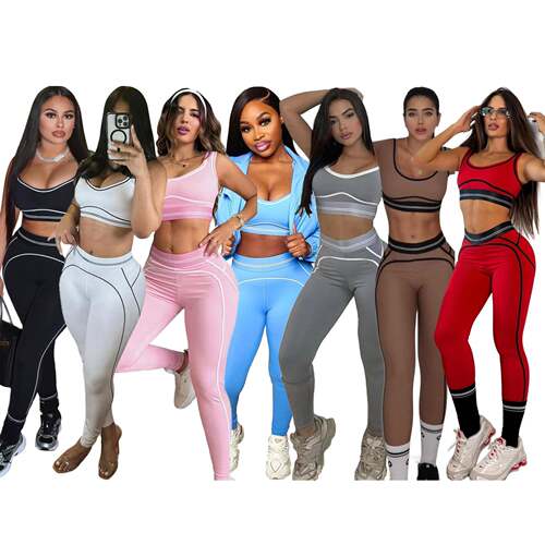 Women Ootd Set Colorblock Pants Casual Comfortable Wear