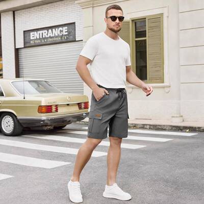 Men Mens Cargo Shorts Casual Waist Elastic Drawstring Golf 6