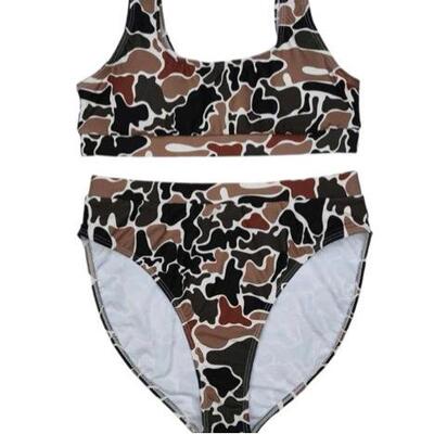 grey camo matching family swim sets for women quickdry