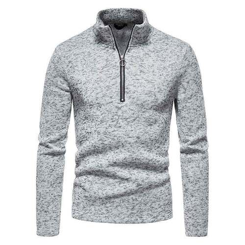 Men Zip Sweater Thermal Fleece Sleeve Pullover Casual 1 4 Up