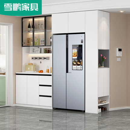 简约入户鞋柜餐边柜组合家用嵌入式冰箱储物柜一体靠墙6G212